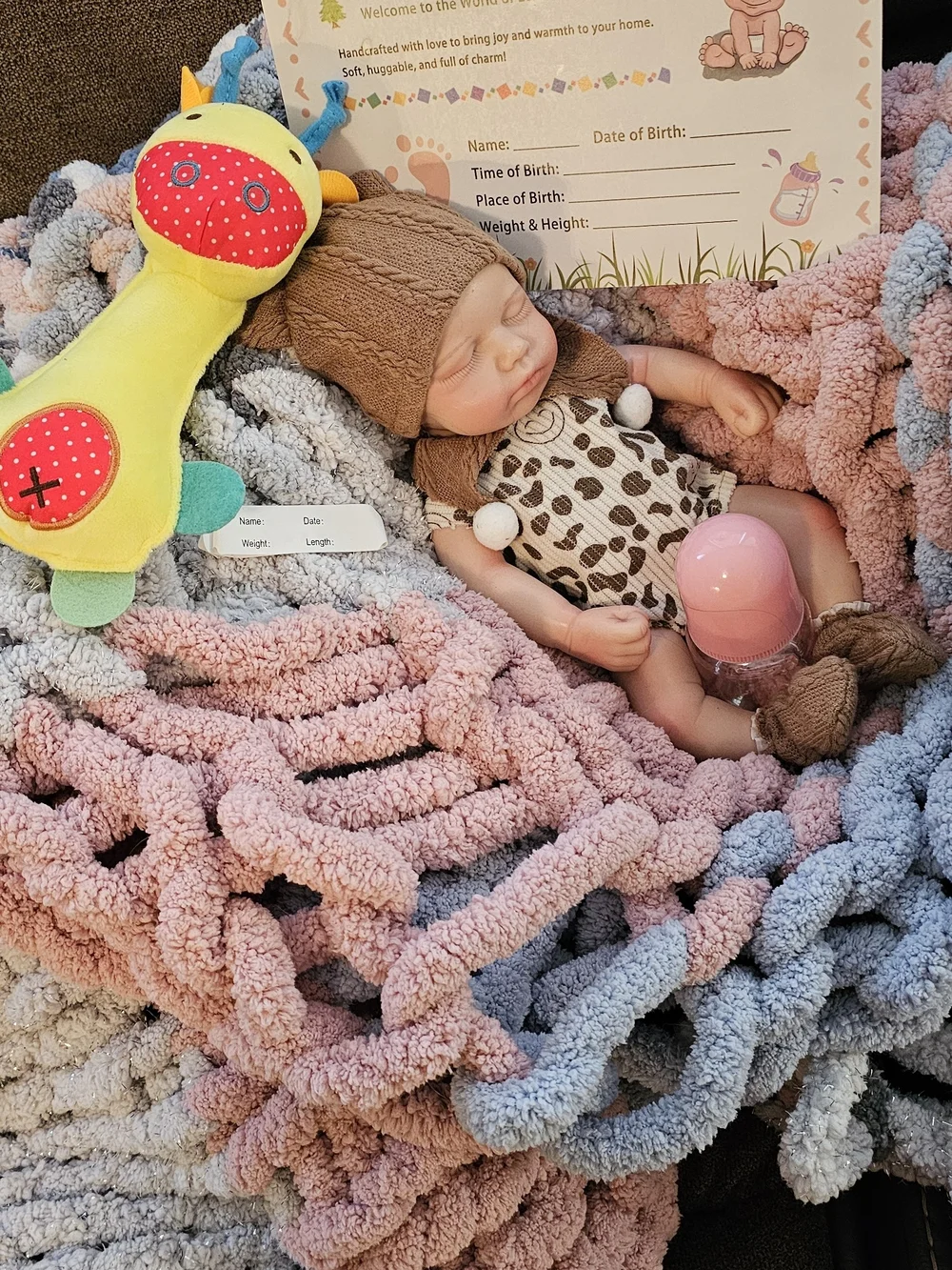 Reborn Baby Doll with Leopard Romper